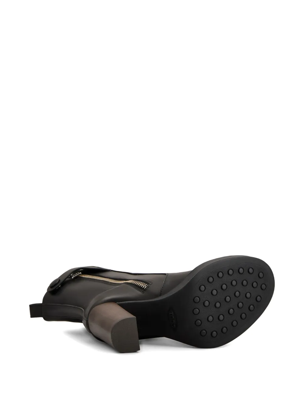 Tod's leather zip-fastening block-heel boots Black