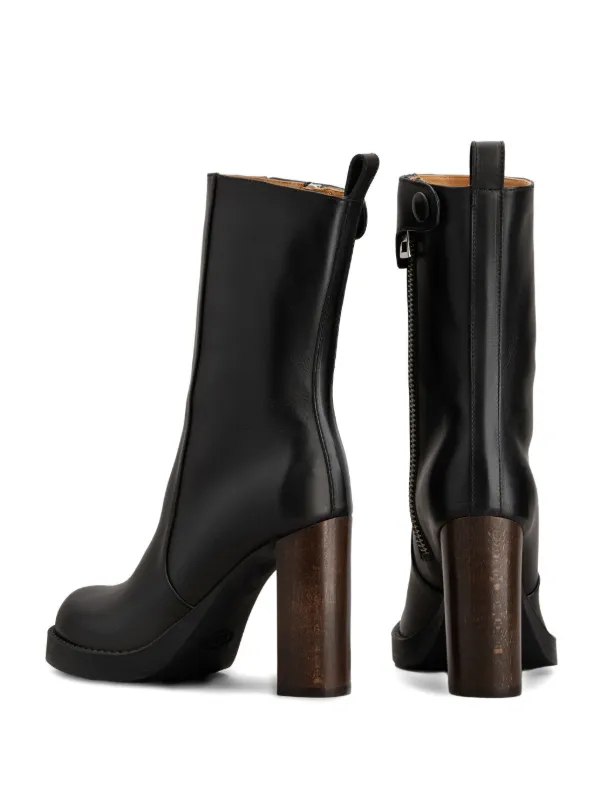 Tod's Leather zip-fastening block-heel Boots | Black | FARFETCH