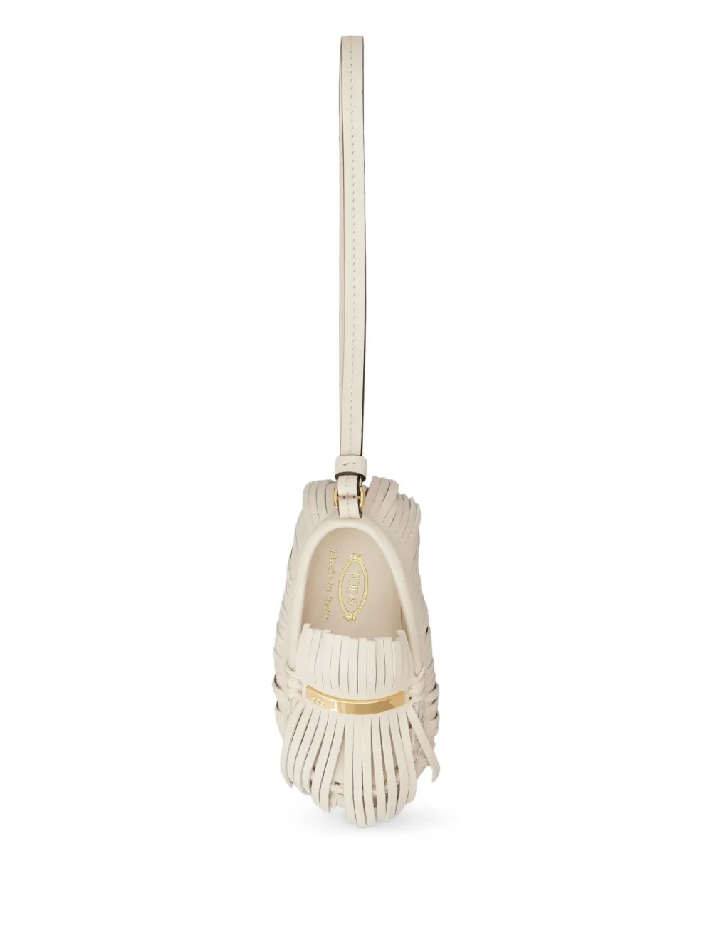 Tod's Sleutelhanger met loafer met franje Beige