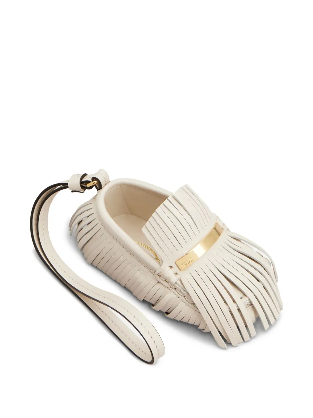 Tod's Sleutelhanger met loafer met franje Beige