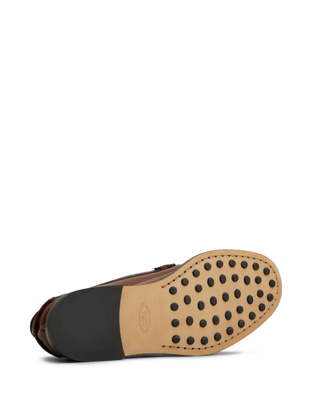 Tod's logo-charm loafers Brown