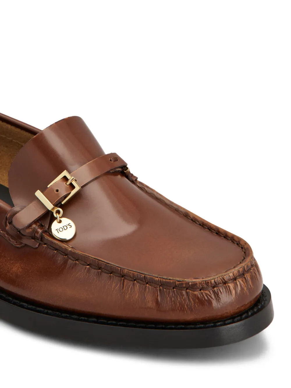 Tod's logo-charm loafers Brown
