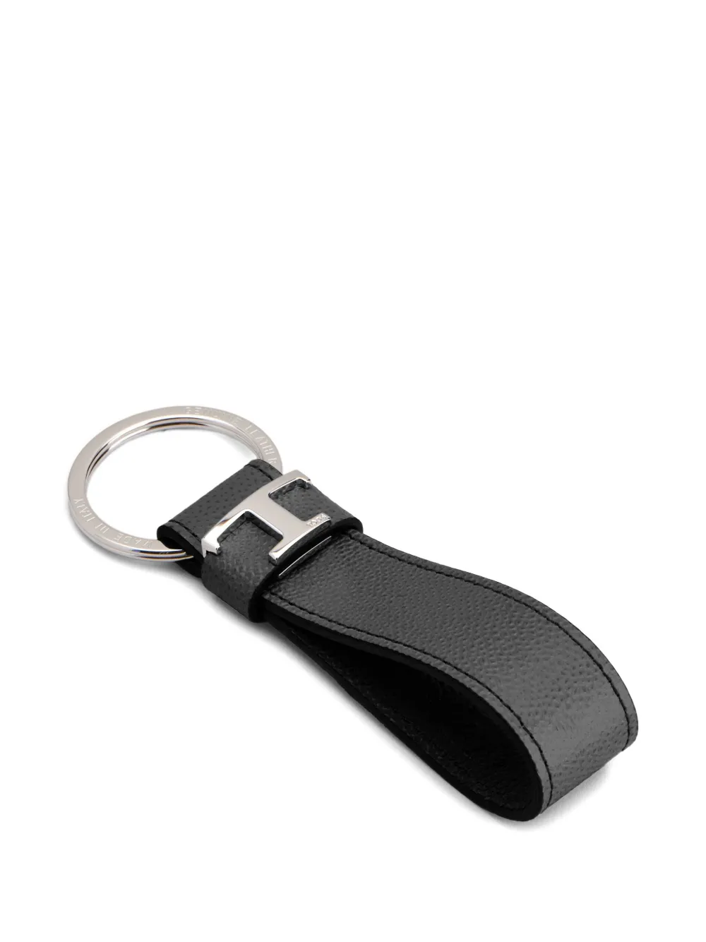 Tod's Leren sleutelhanger met T-logo Zwart