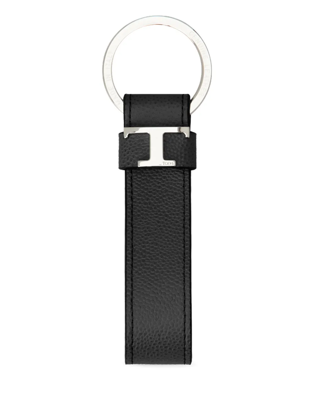 Tod's leather T-logo keyring - Nero