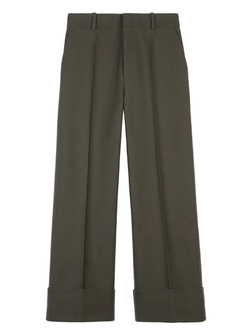 Tod's Cuffed-hem Trousers In Green