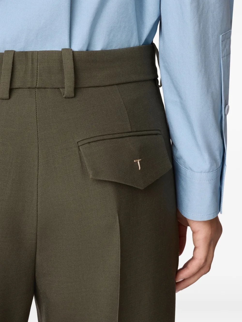 Tod's Cuffed-hem Trousers In Green