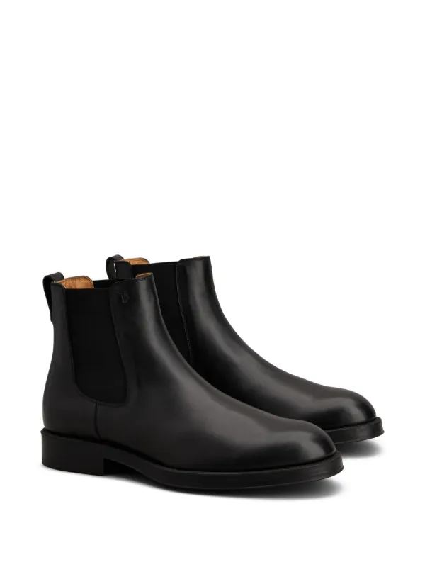 TOD'S 直営店より レザー チェルシーブーツ Woman ブラック トッズ レザー チェルシー ブーツ