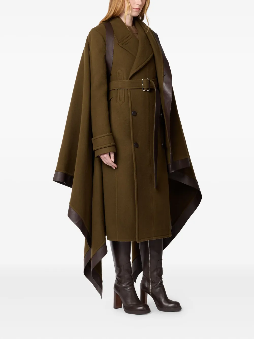 Tod's Belted Wool Cape In Brown
