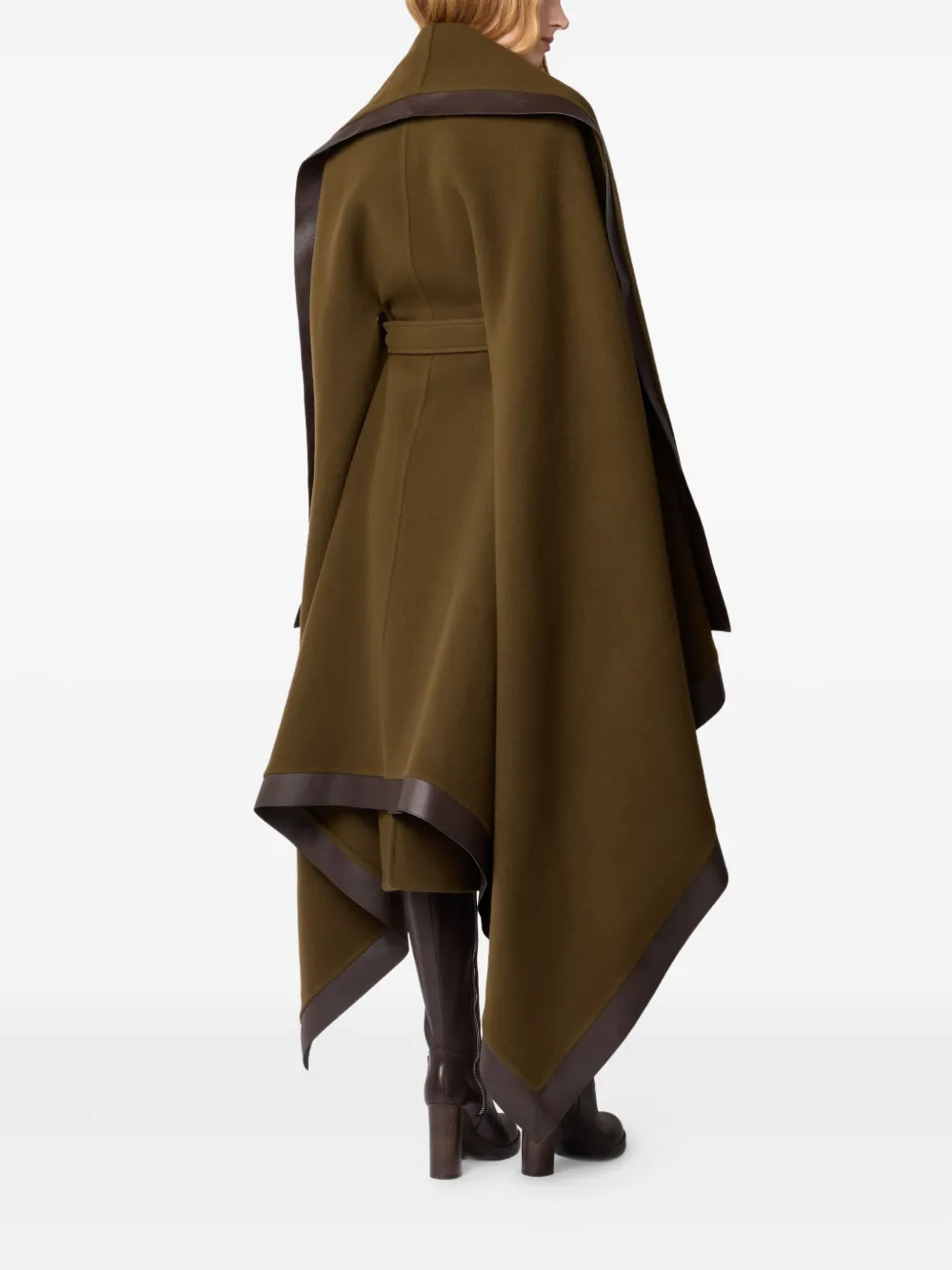 Tod's Belted Wool Cape In Brown