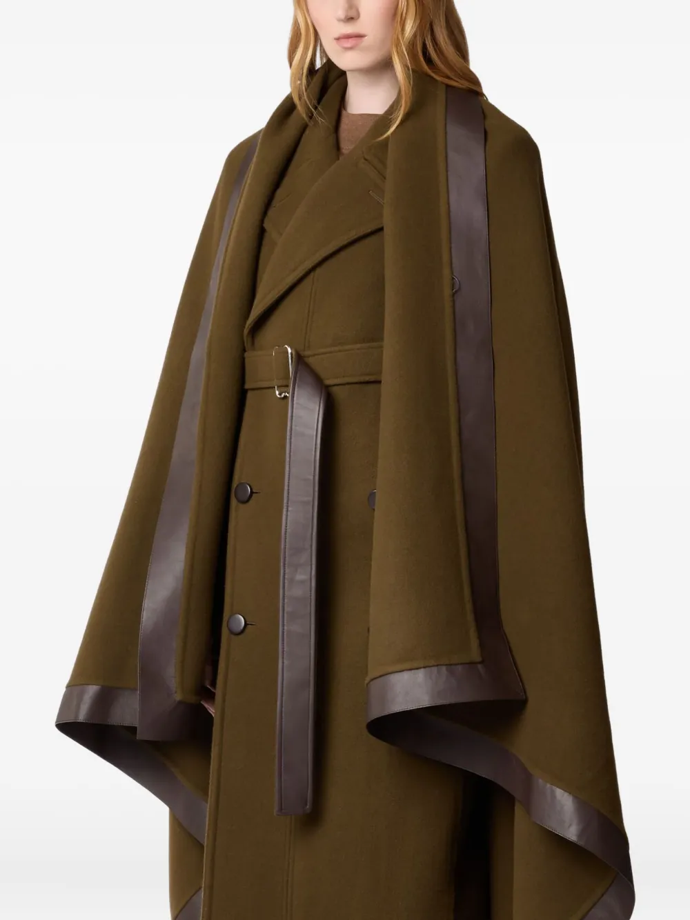 Tod's Belted Wool Cape In Brown