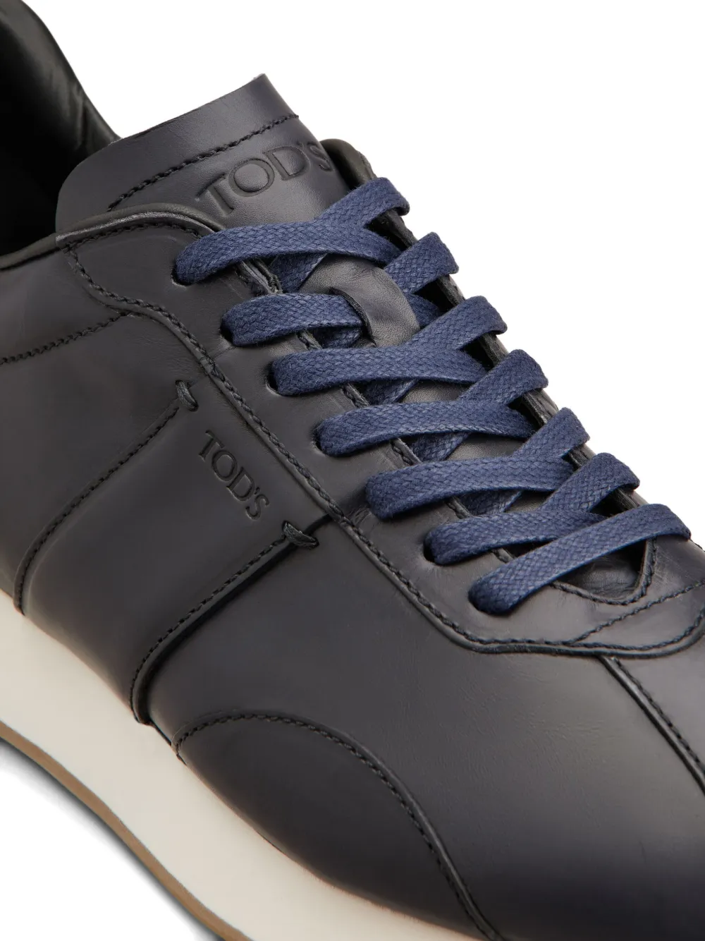 Tod's Leather Lace-up Sneakers In Blue