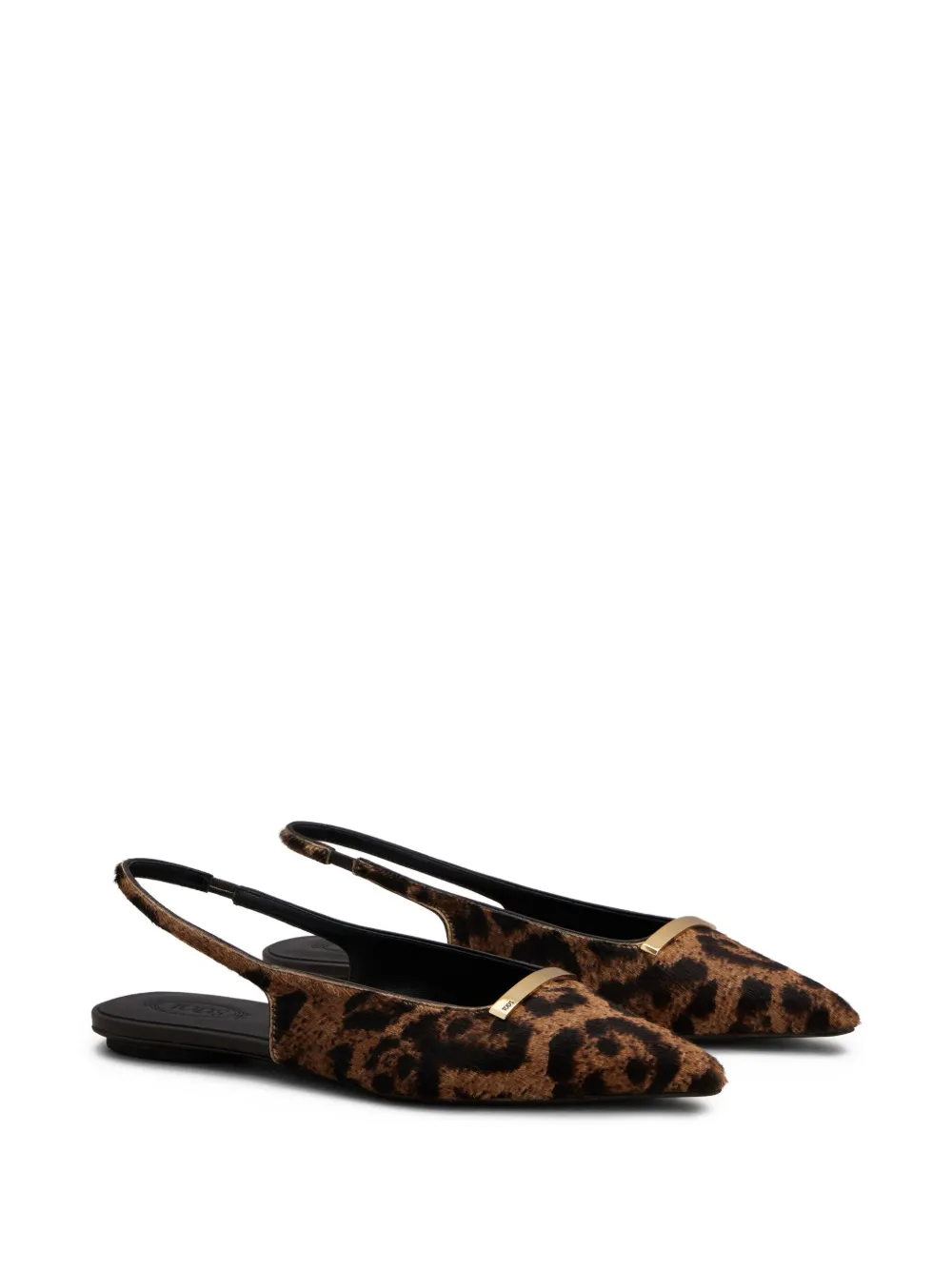 Tod's Slingback Ballerinas In Pony Effect Leather In Animal Print