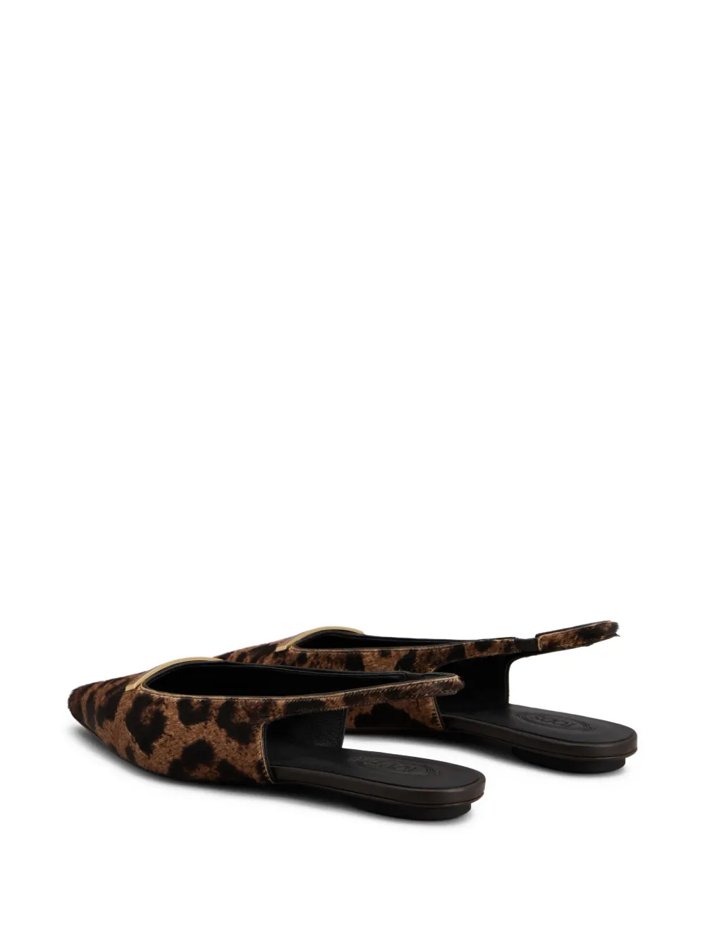 Tod's Slingback Ballerinas In Pony Effect Leather In Animal Print