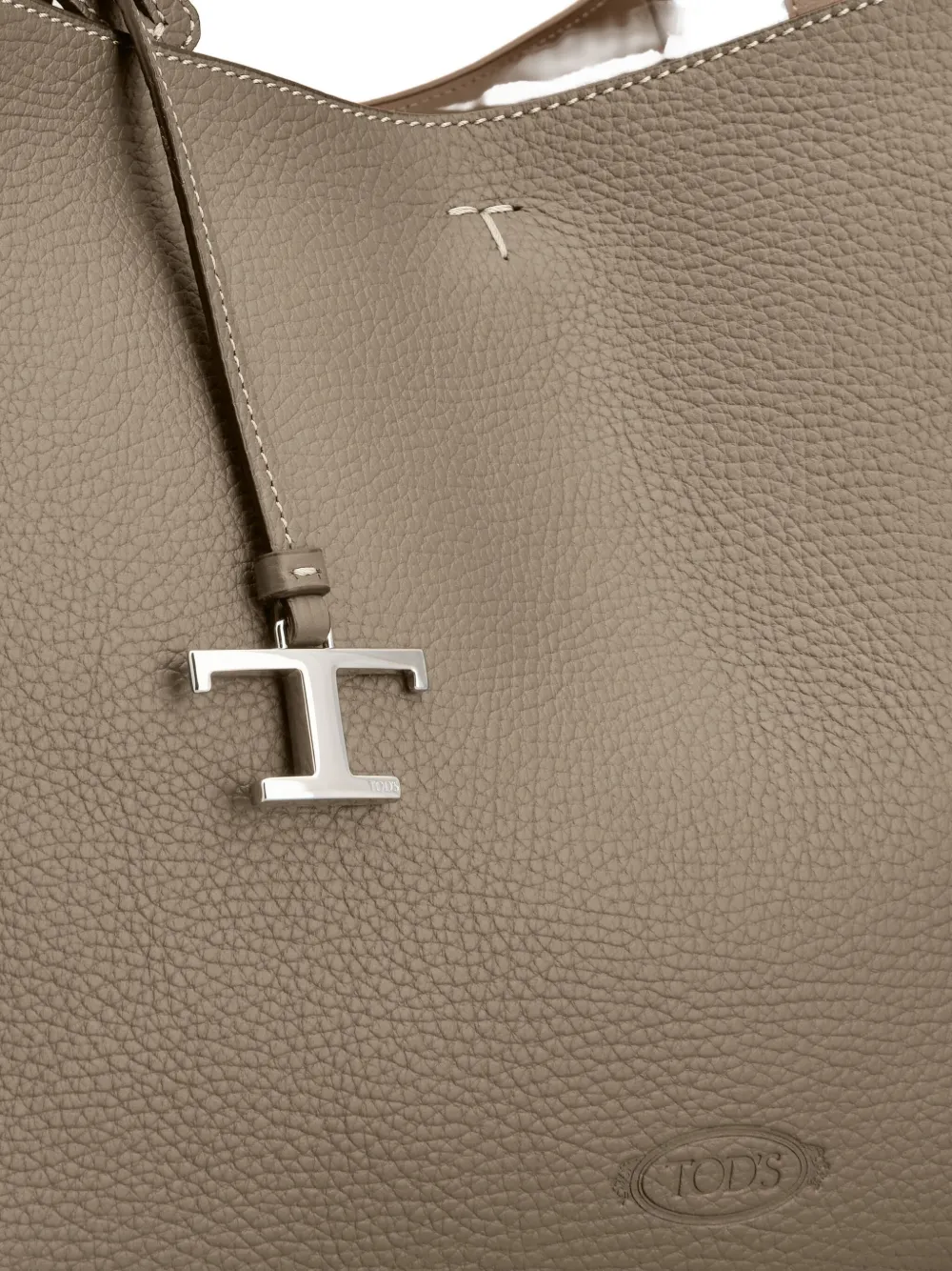 Tod's Two-handle T-plaque Shoulder Bag In Gray