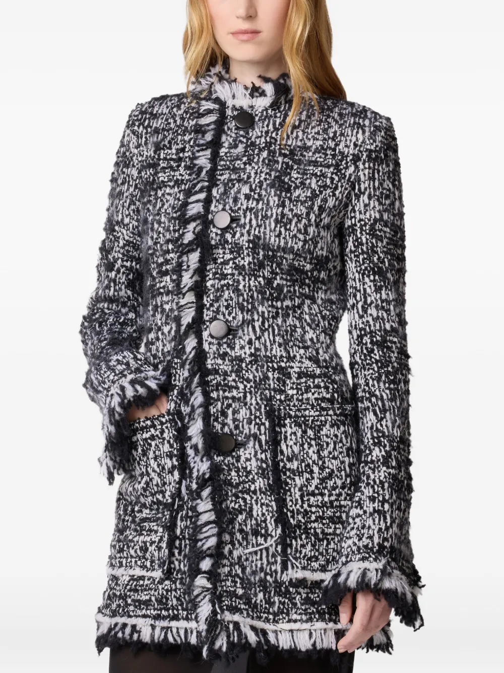 Tod's Fringed Coat In Multi