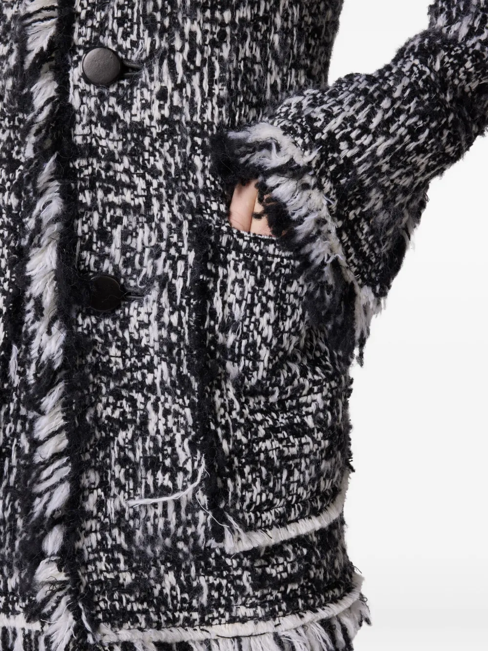 Tod's Fringed Coat In Multi