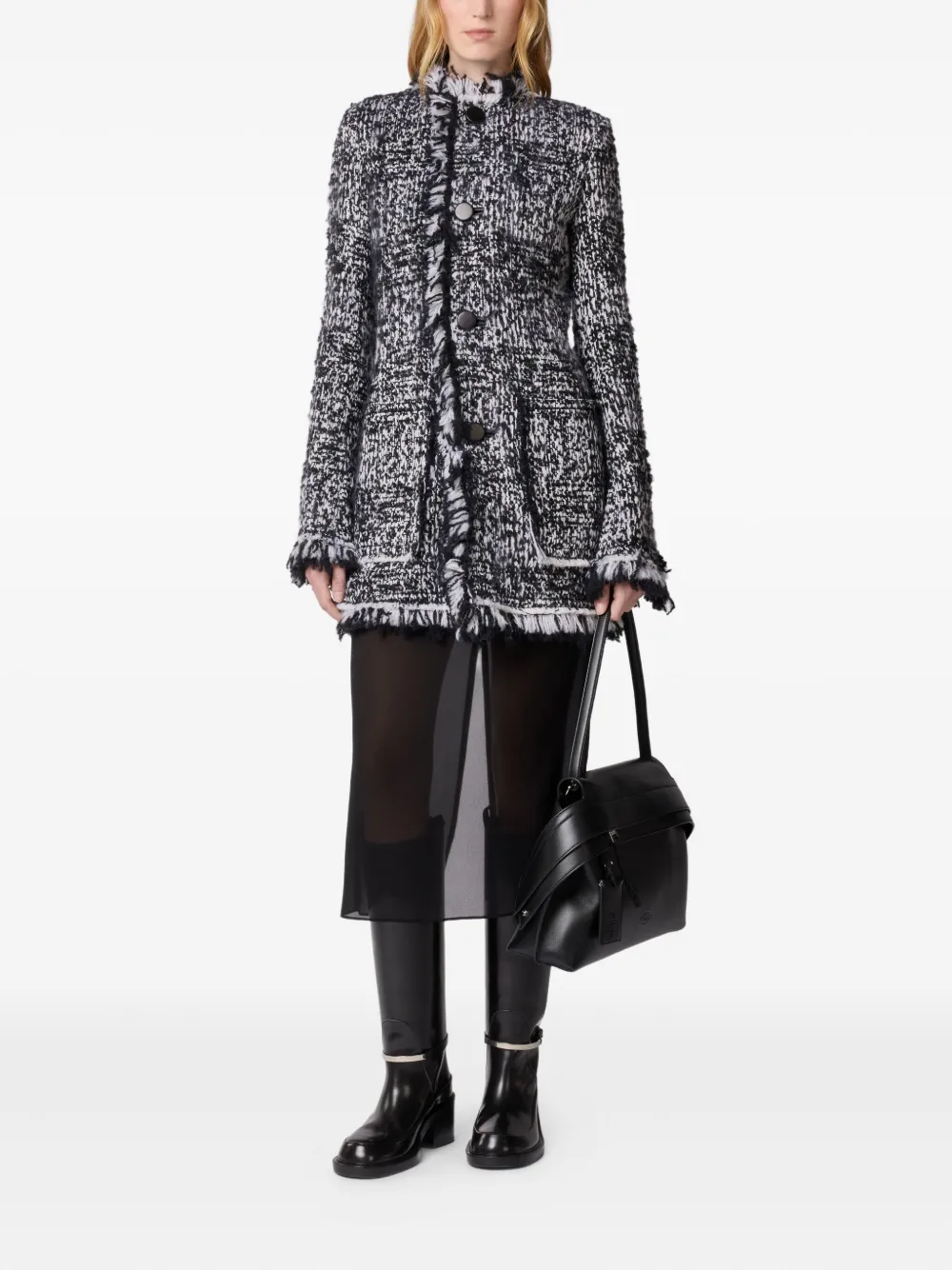 Tod's Fringed Coat In Multi