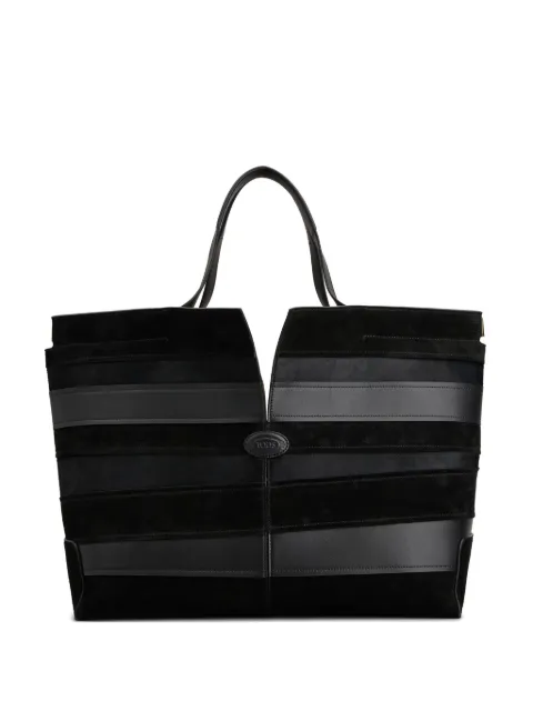 Tod's medium Di Bag Folio leather-suede striped tote bag