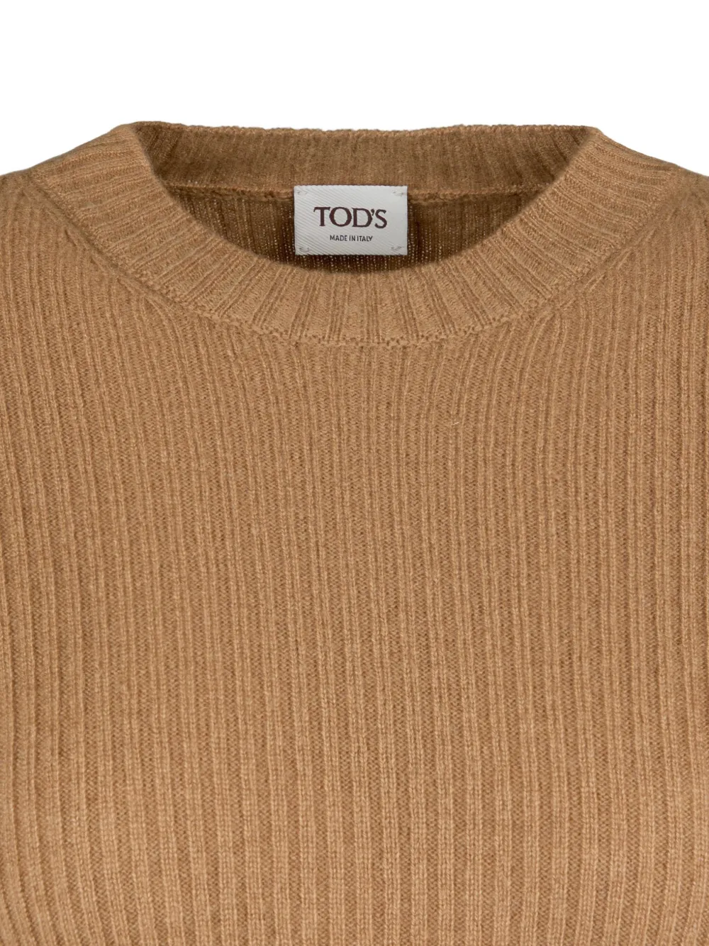 Tod's Ribbed Crew-neck Sweater In Brown