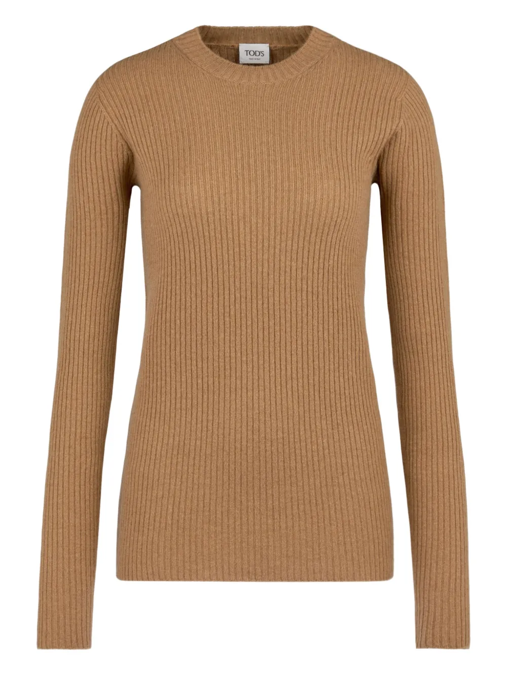 Tod's Ribbed Crew-neck Sweater In Brown