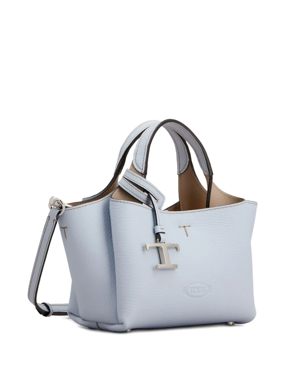 Tod's Mini Leather Tote Bag In Blue