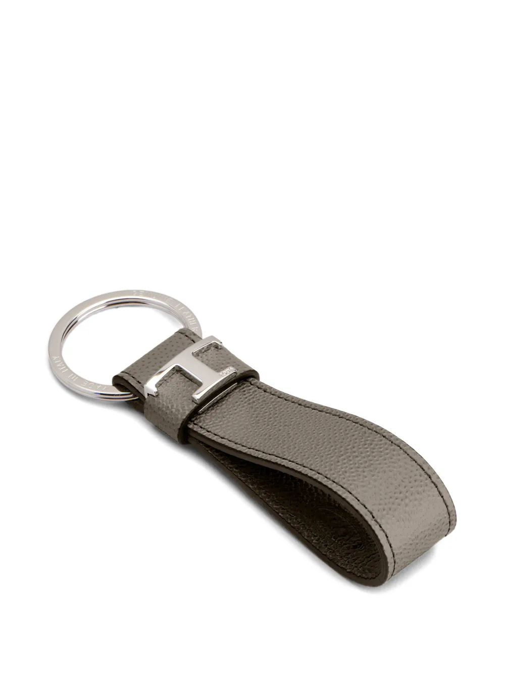 Tod's Leren sleutelhanger met T-logo Grijs