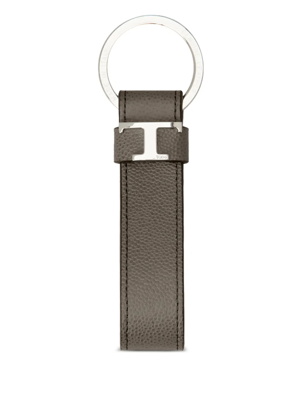 Tod's Leren sleutelhanger met T-logo Grijs