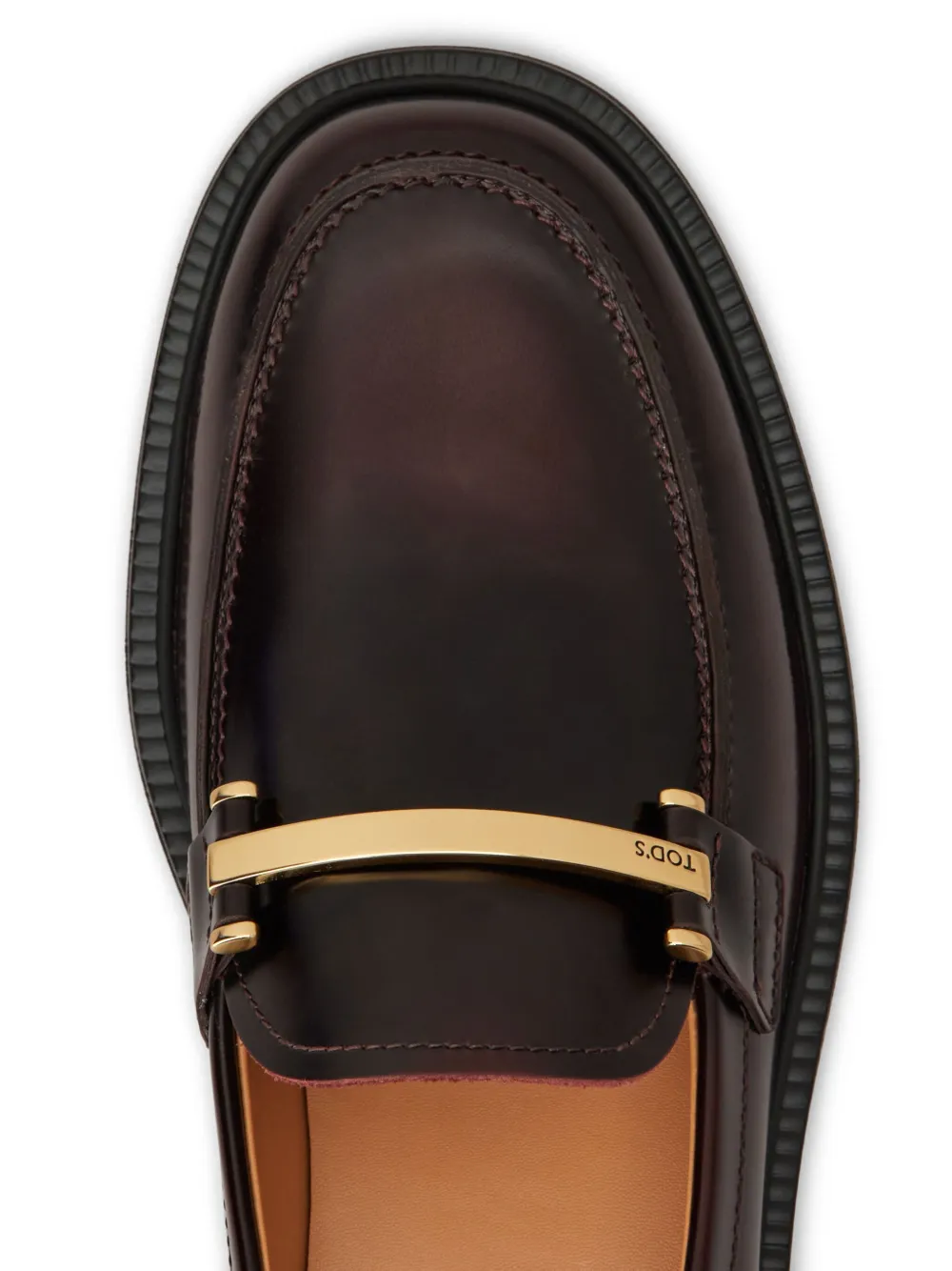 Tod's Rubber Sole Loafers Gold-tone Hardware In Brown