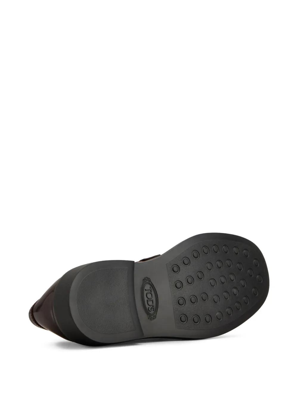 Tod's Rubber Sole Loafers Gold-tone Hardware In Brown