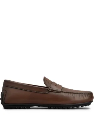 Tod's ロゴ レザーローファー | ブラウン | FARFETCH JP