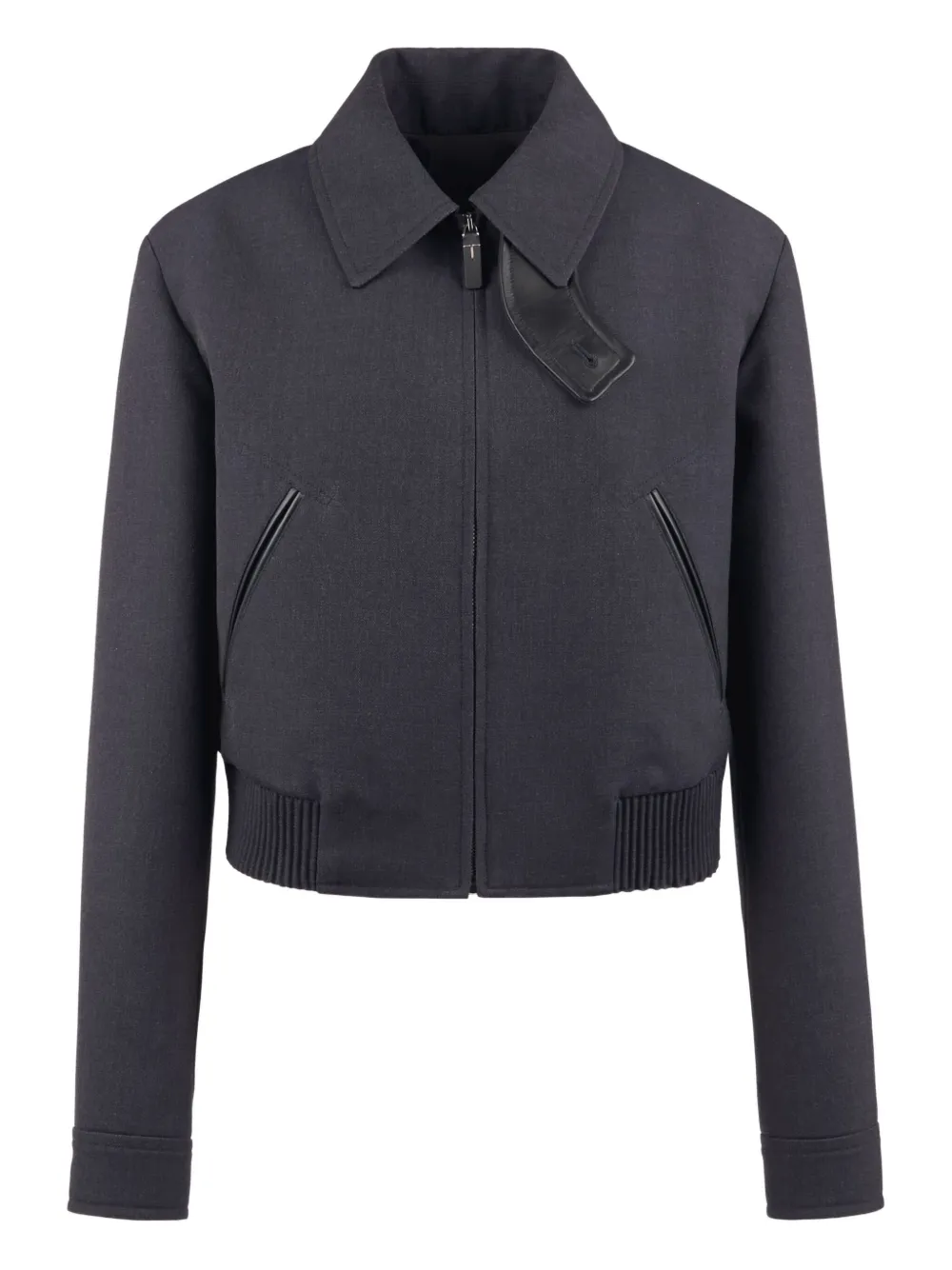 Tod's leather-trimmed bomber jacket | Blue | Image 1
