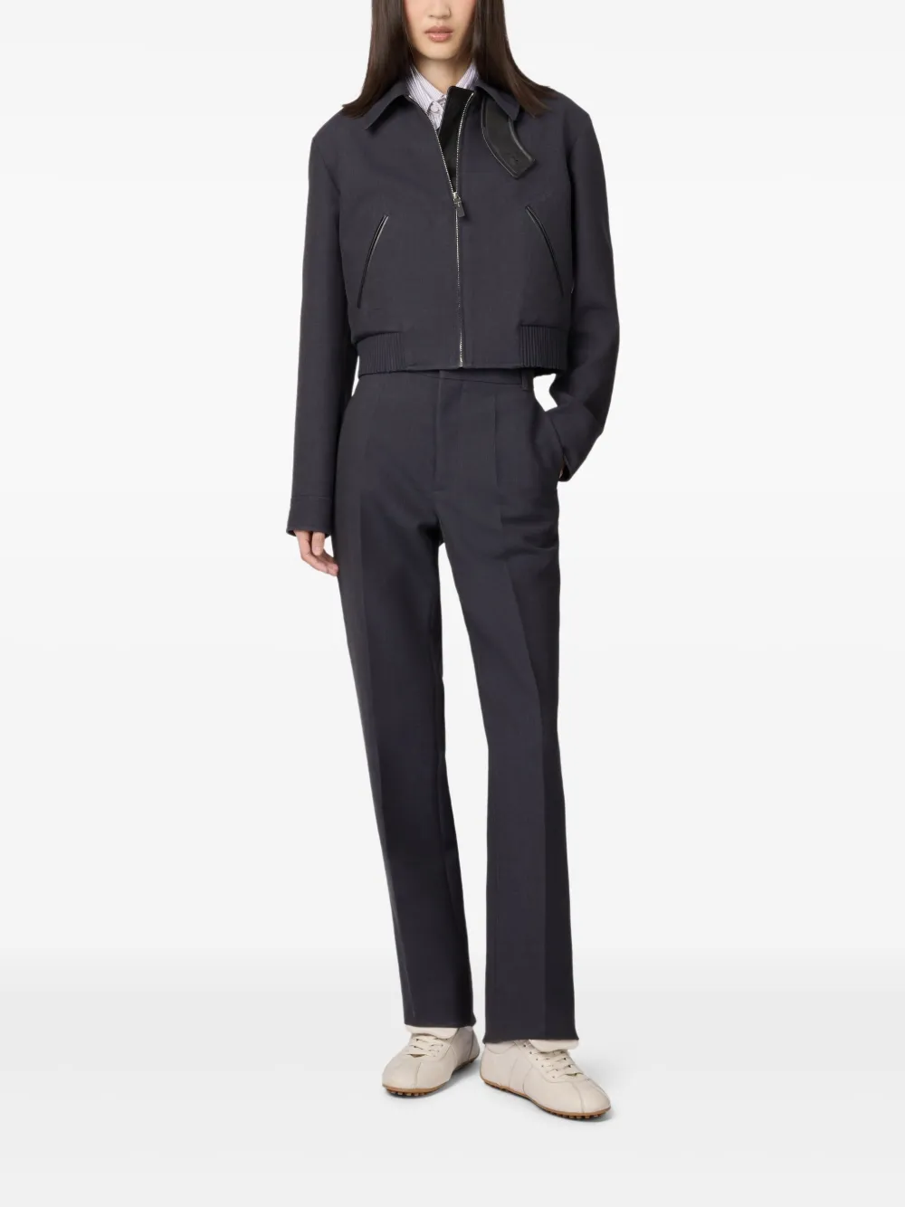 Tod's leather-trimmed bomber jacket | Varsity Jackets | Image 2