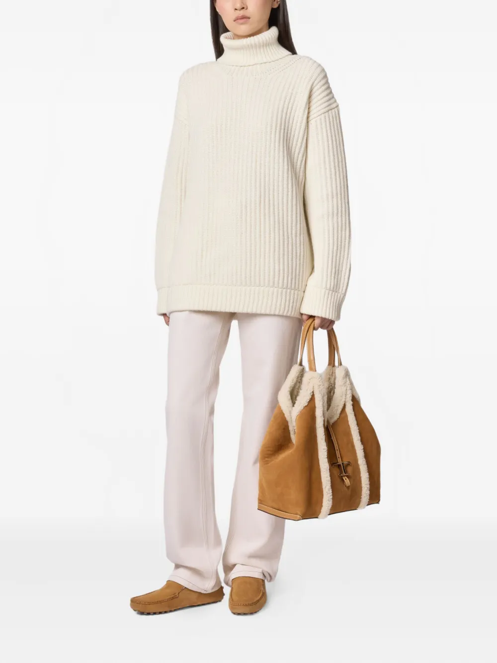 Tod's Turtleneck Sweater In Neutral