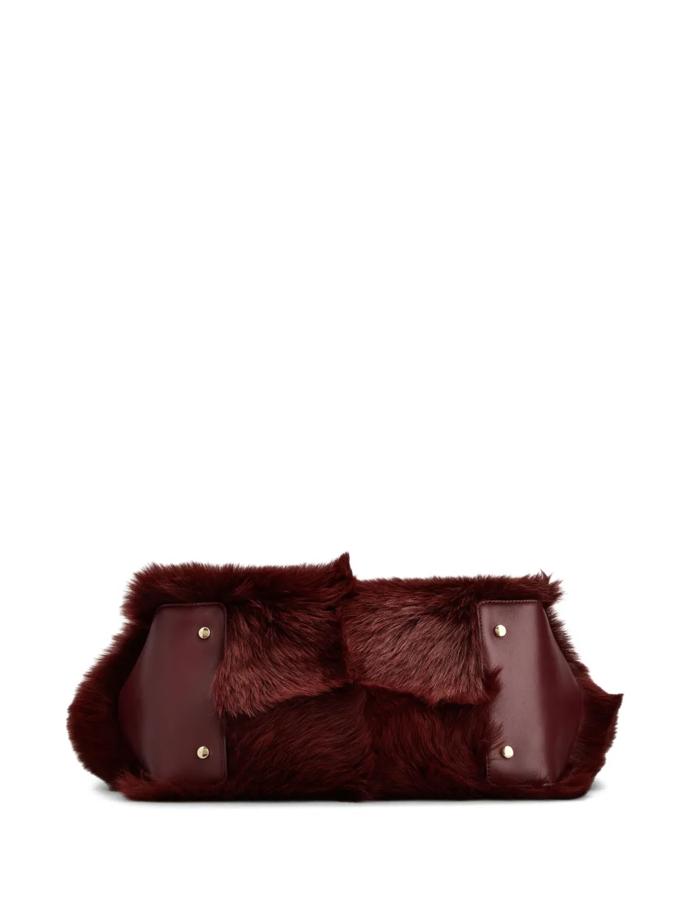 Tod's Logo-detail Fur Tote Bag In Red