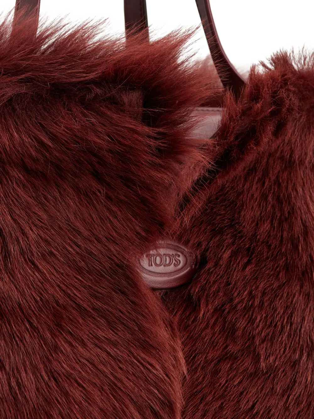 Tod's Logo-detail Fur Tote Bag In Red