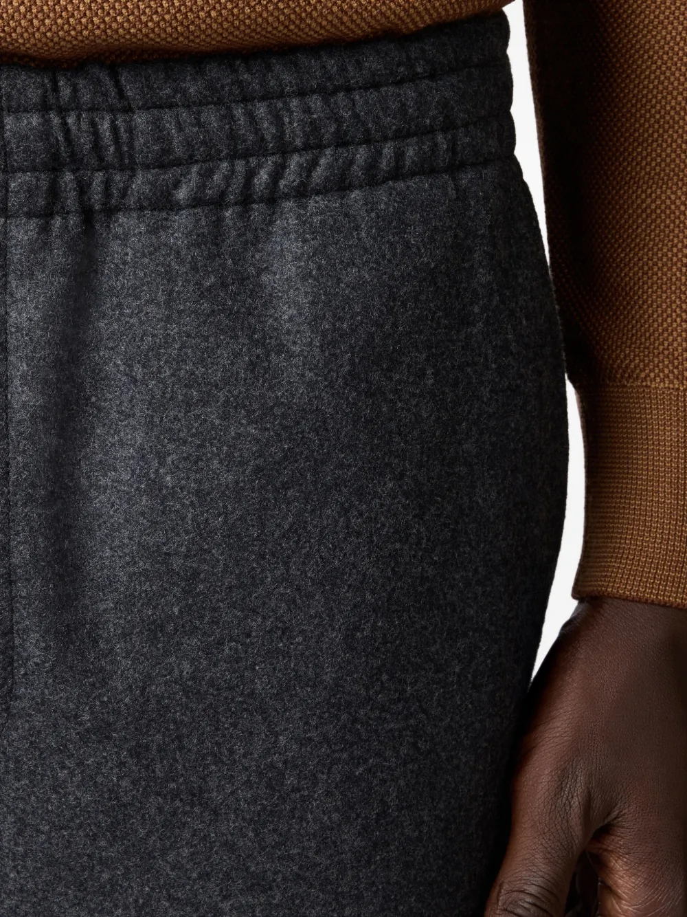 Tod's Trousers In Wool Denim With Drawstring In Black