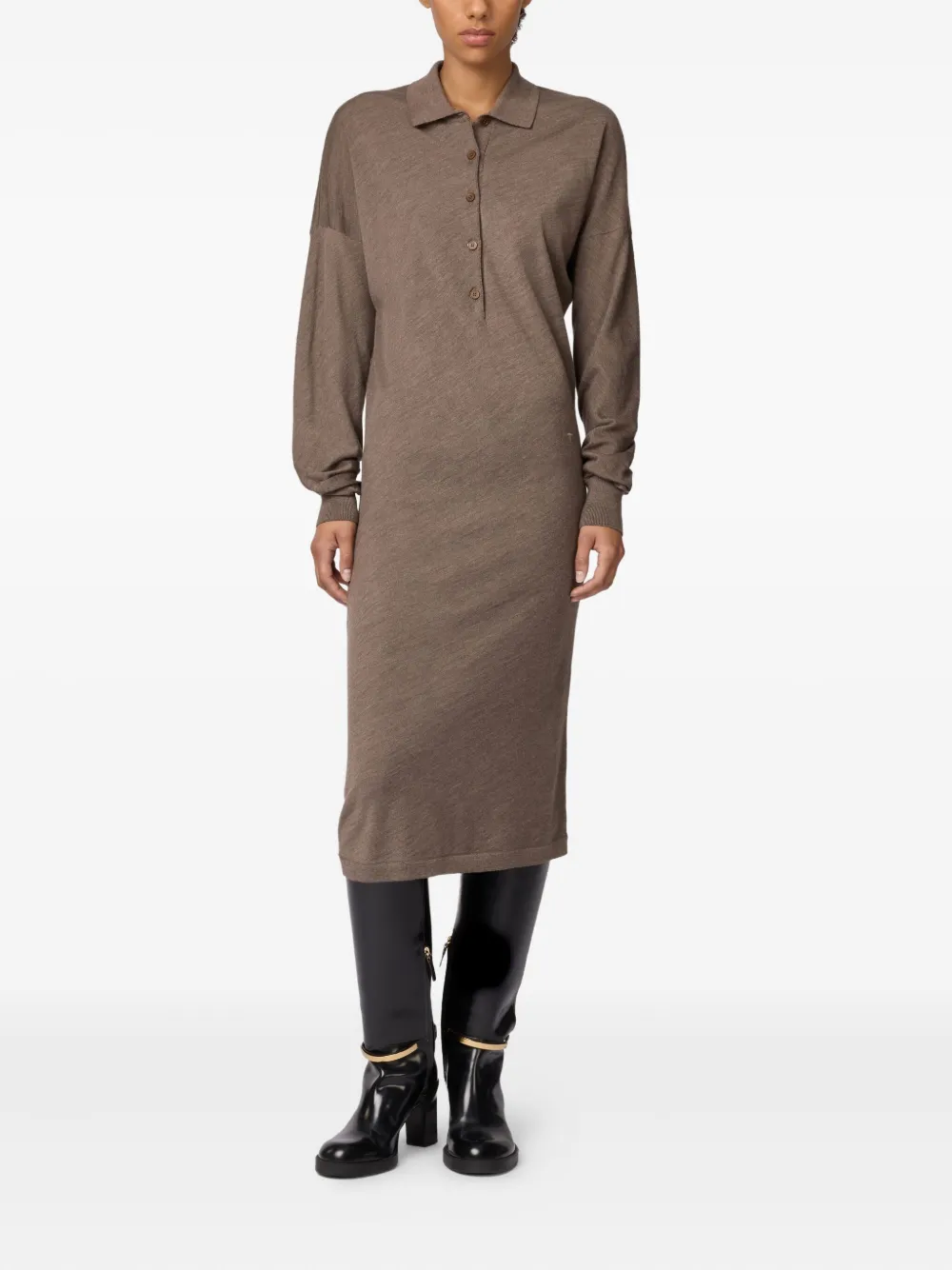 Tod's Kleid Aus Einer Strick-seiden-mischung In Brown