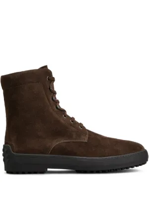 Tod’s Brown Leather Lace-Up Combat Boots Chunky Sole Men’s US 9.5 EU 42.5 luxury-men-tods-new-shoes-  main image 4