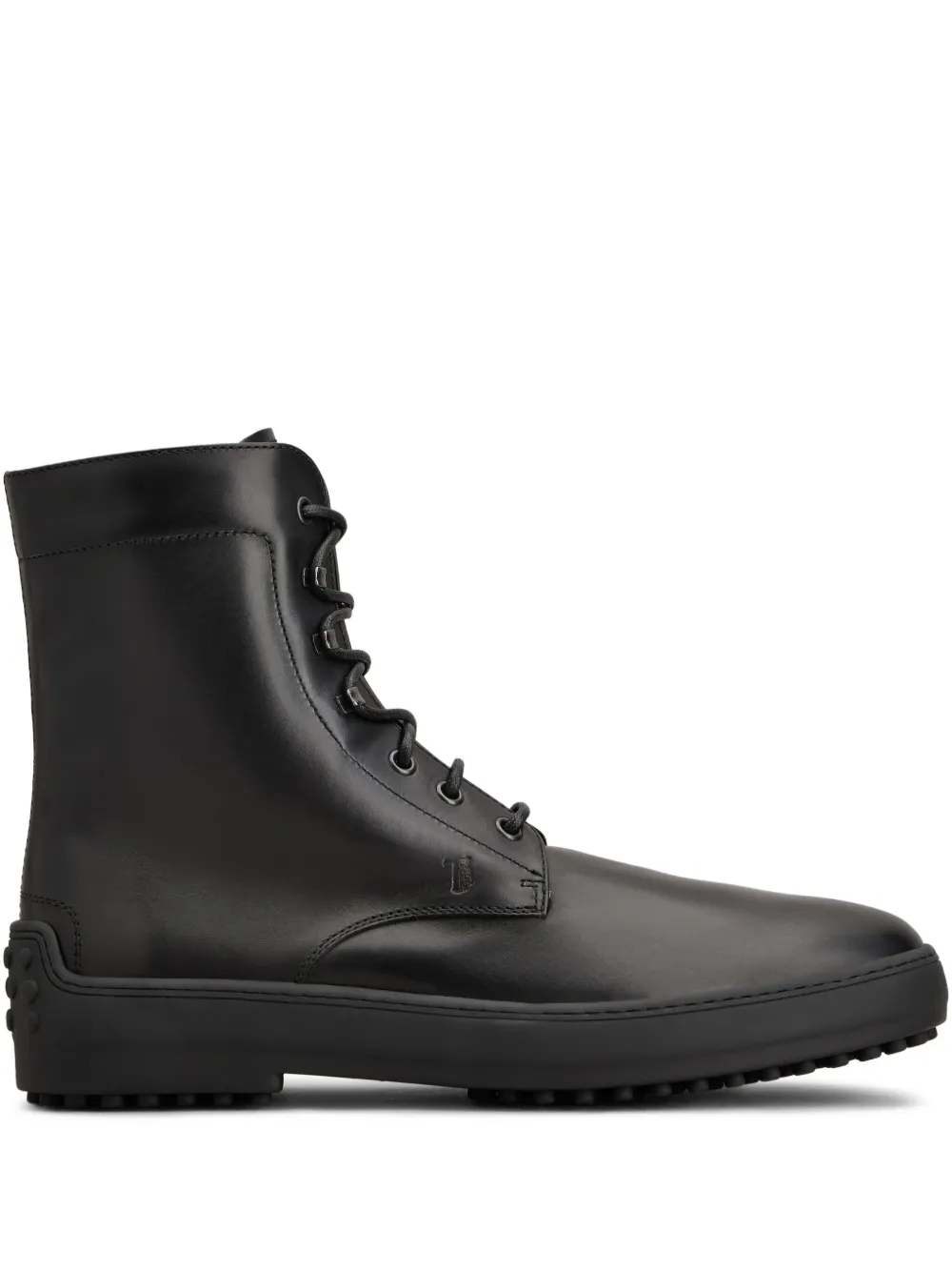 Tod's leather combat boots Black