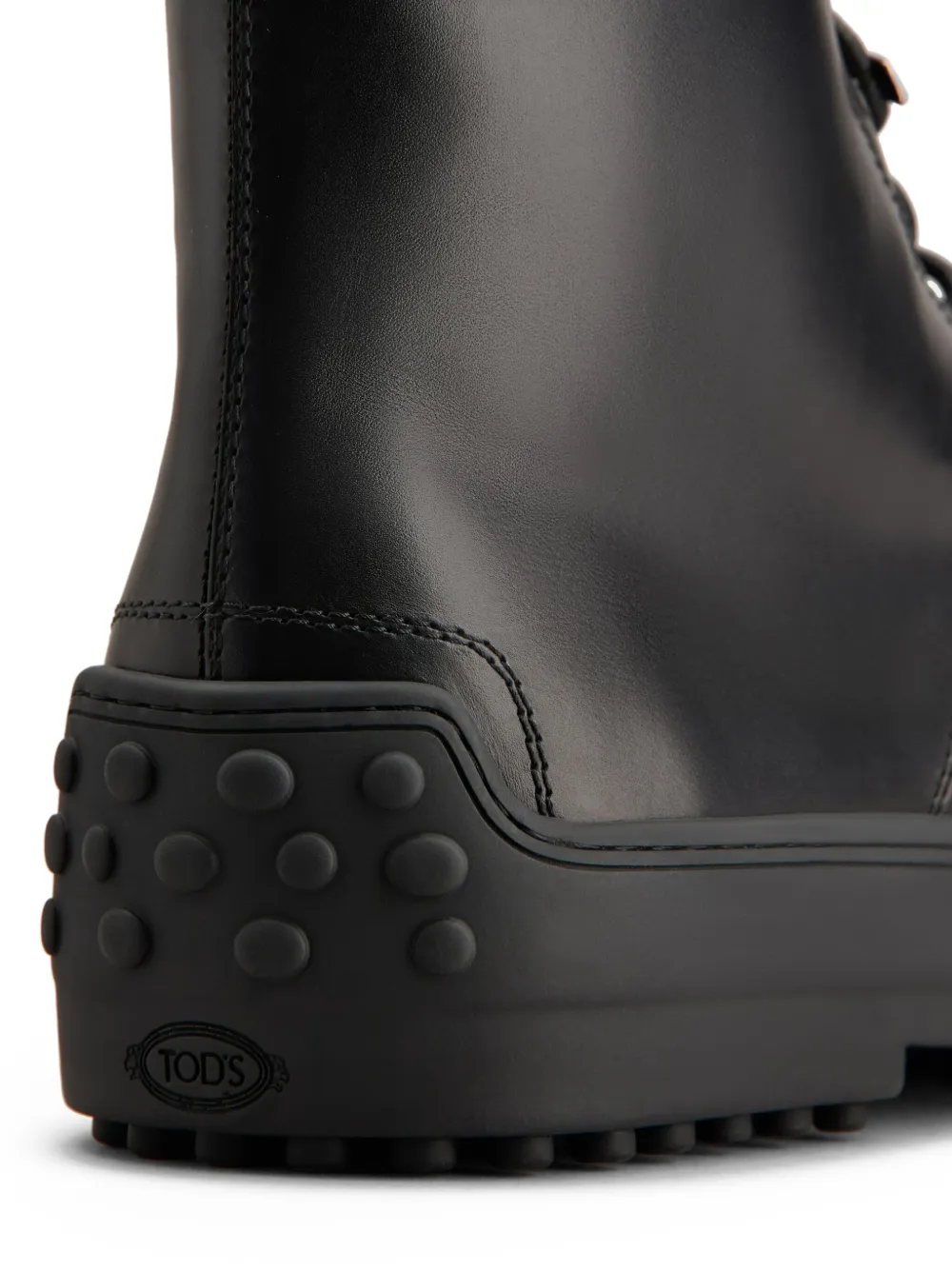 Tod's leather combat boots Black