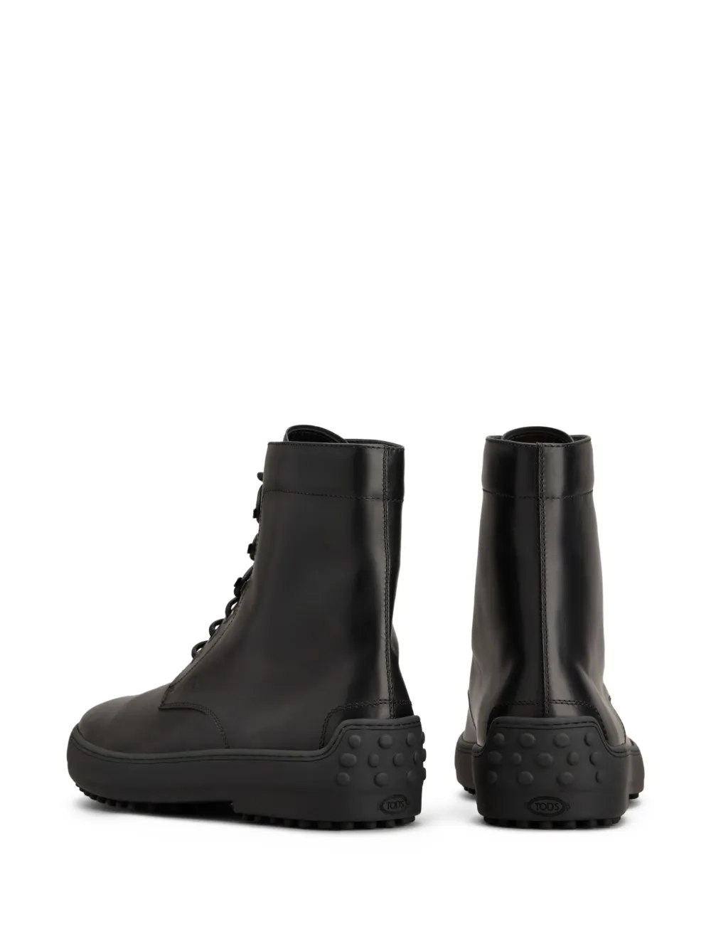Tod's leather combat boots Black