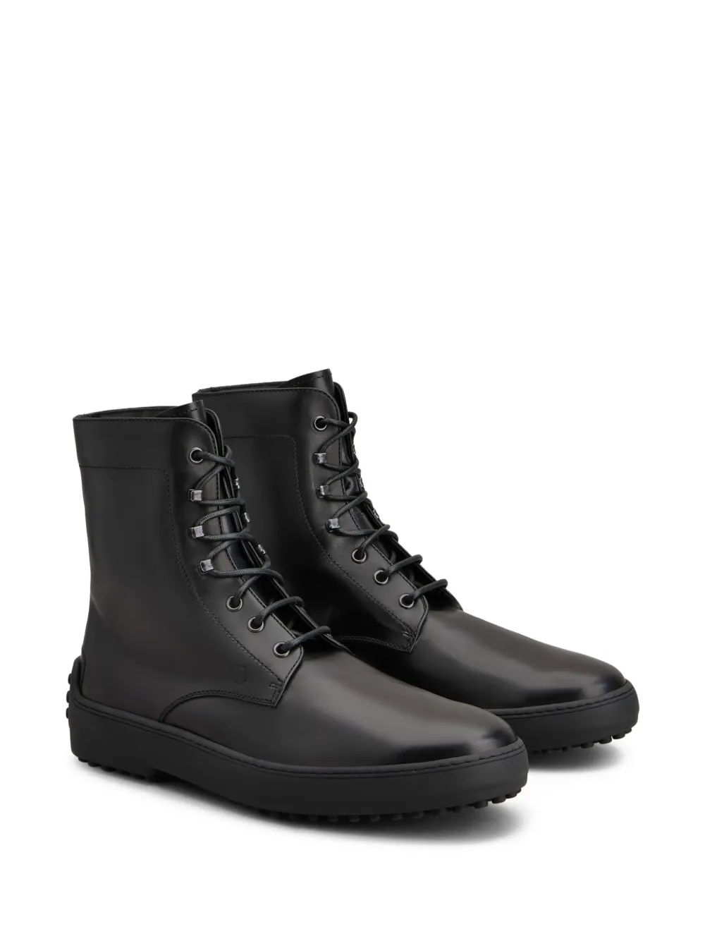 Tod's leather combat boots Black