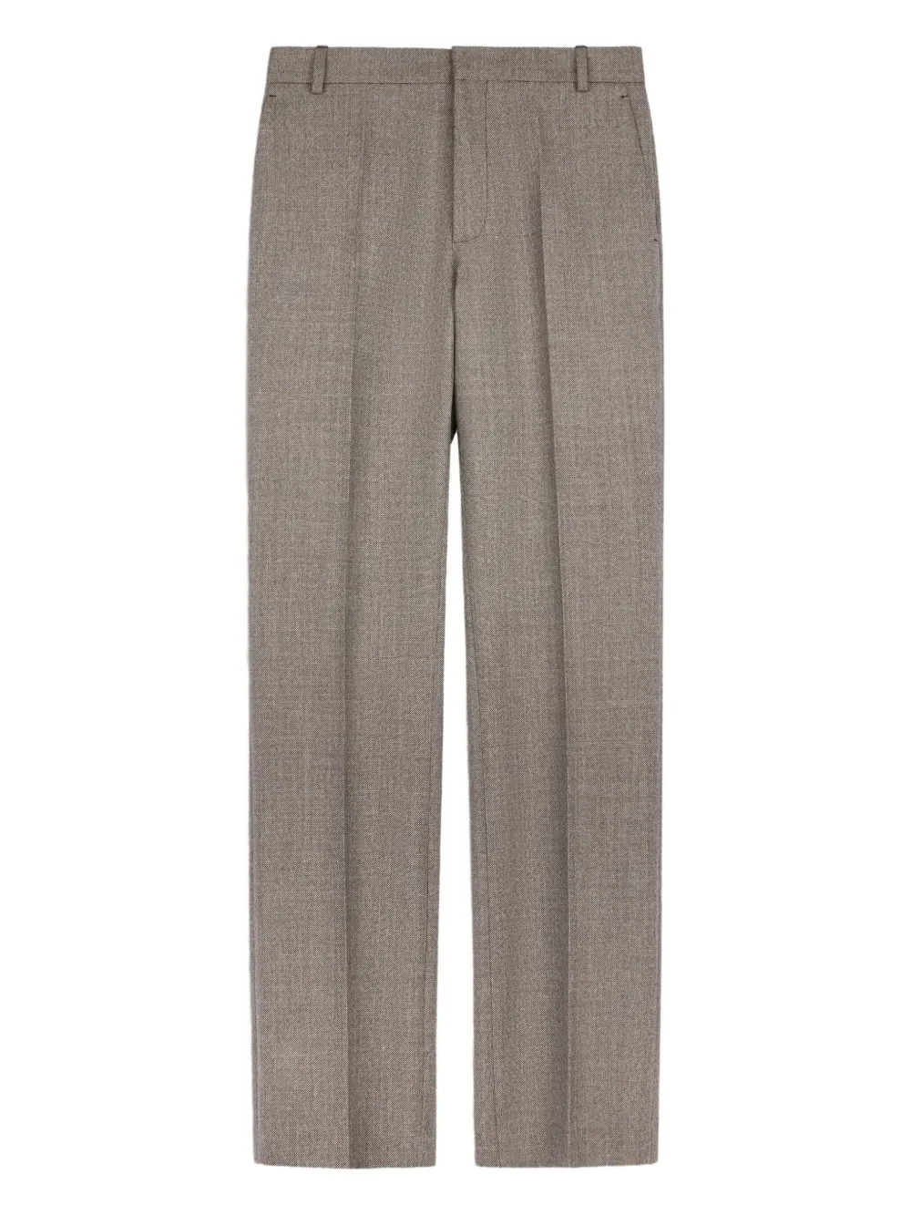 Tod's Tweed Straight-leg Tailored Trousers In Gray