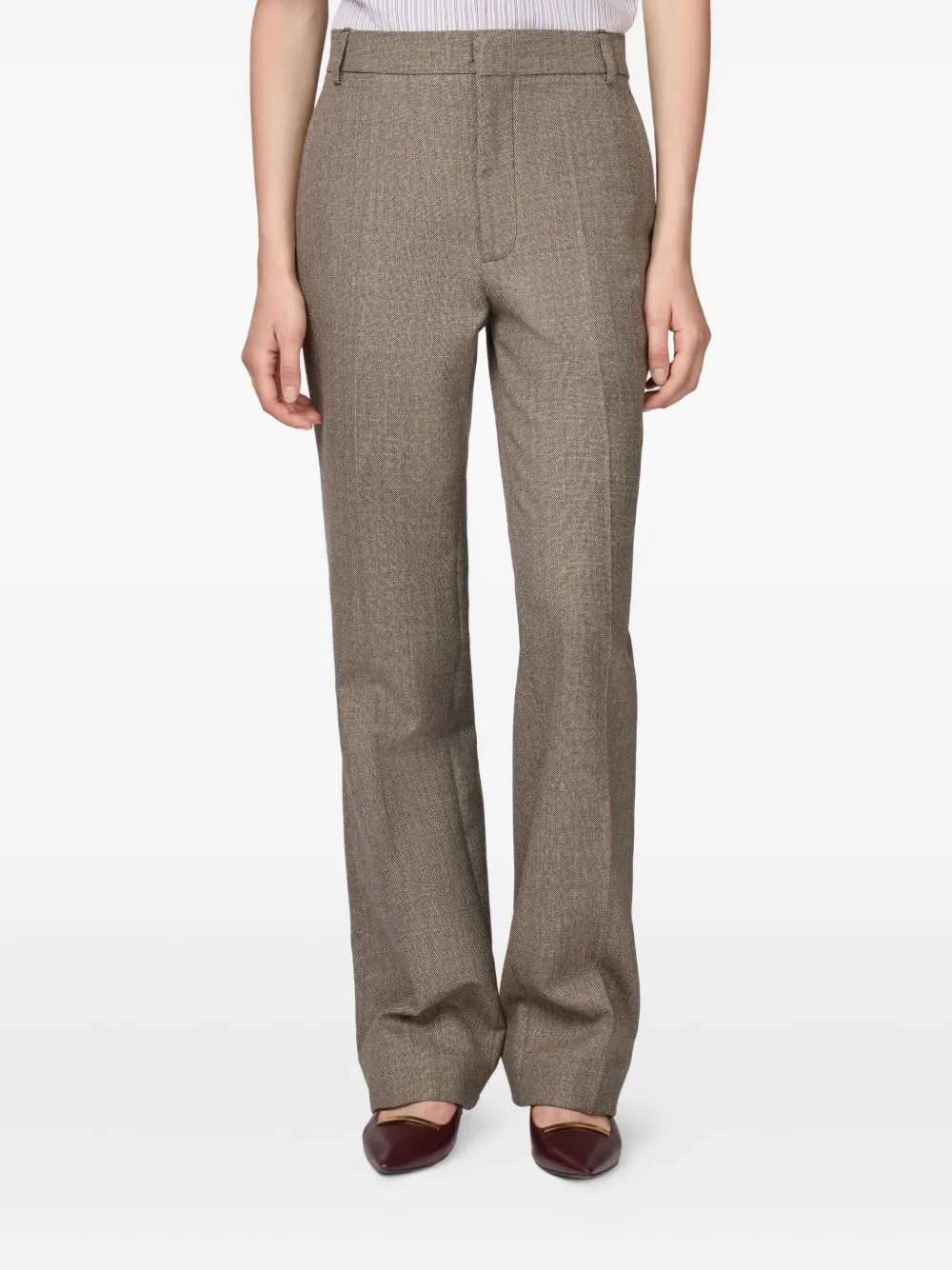 Tod's Tweed Straight-leg Tailored Trousers In Gray