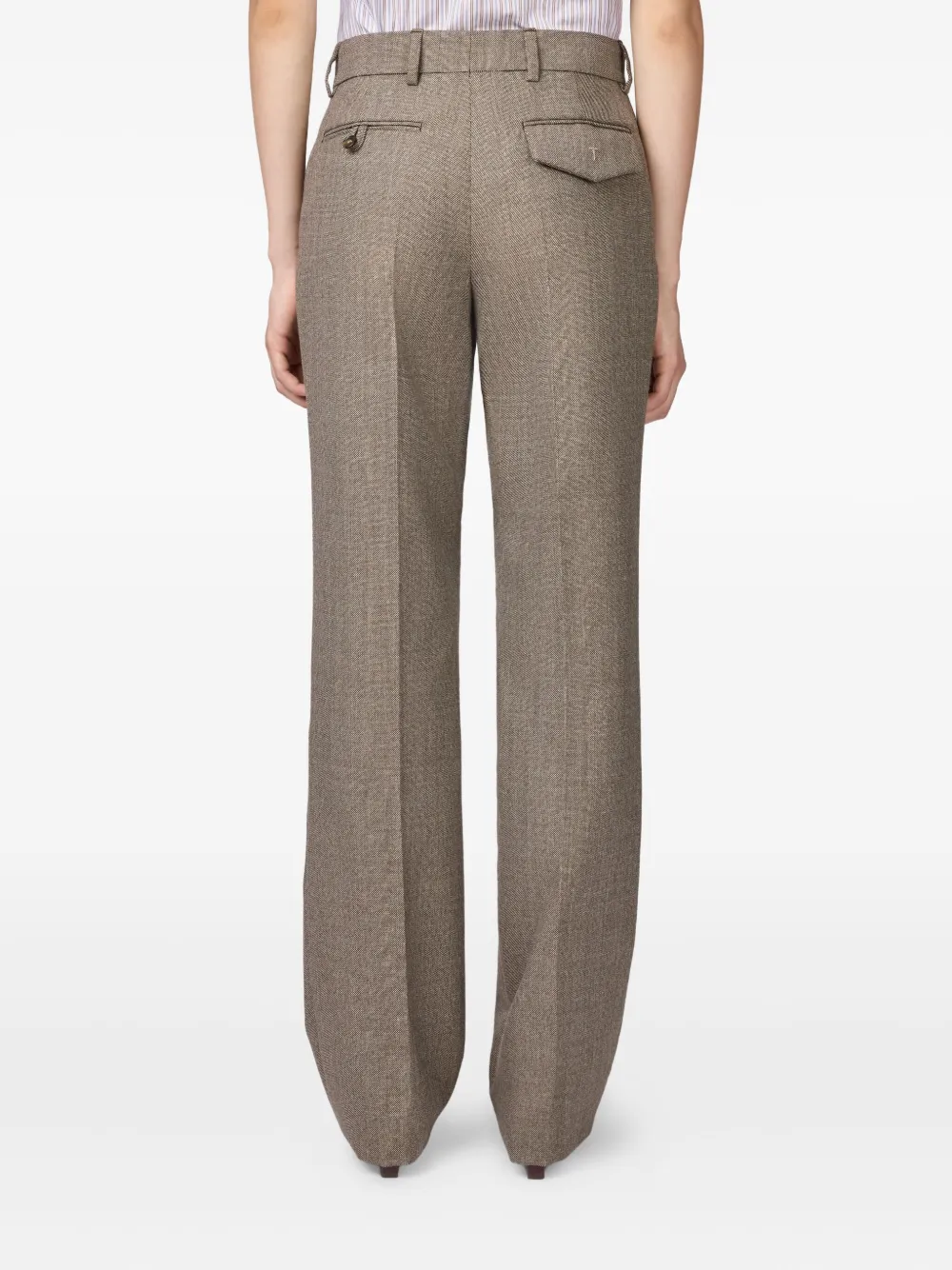 Tod's Tweed Straight-leg Tailored Trousers In Gray