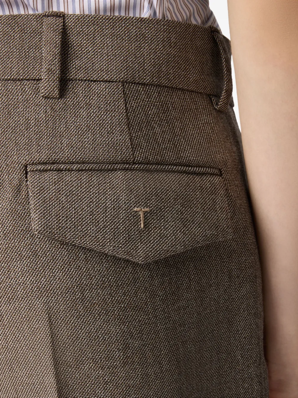 Tod's Tweed Straight-leg Tailored Trousers In Gray
