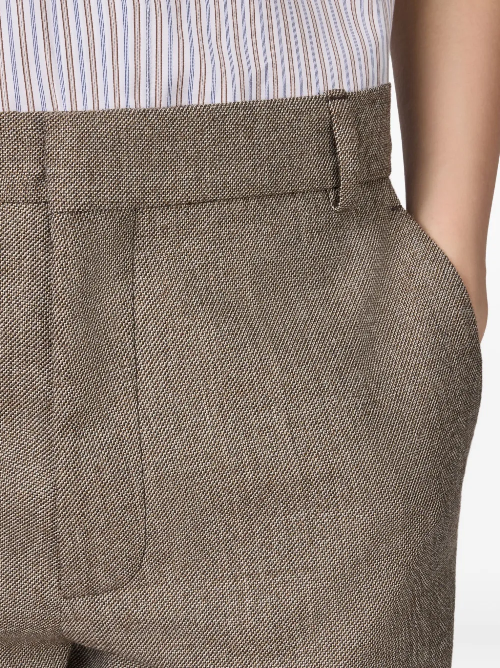 Tod's Tweed Straight-leg Tailored Trousers In Gray