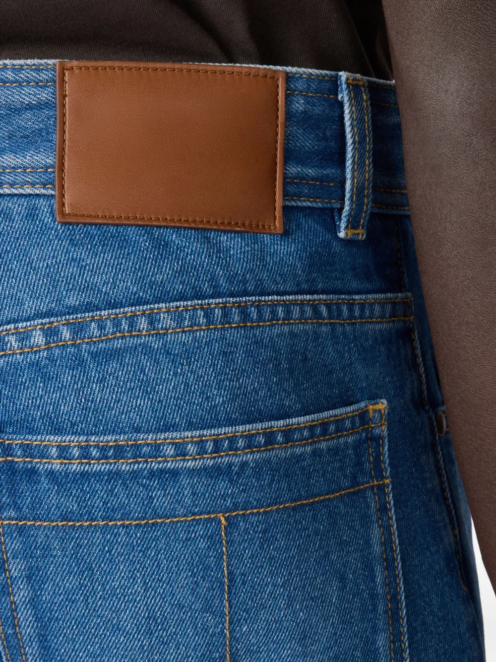 Tod's Leather-patch Five-pocket Jeans In Blue