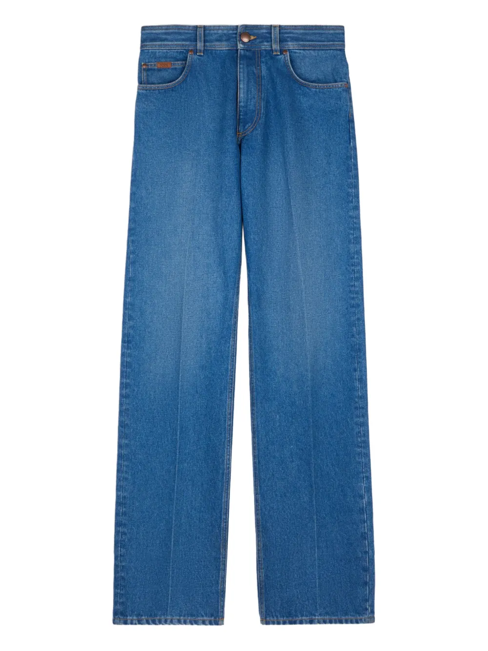 Tod's Leather-patch Five-pocket Jeans In Blue
