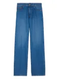 Tod's leather-patch five-pocket jeans - Blue